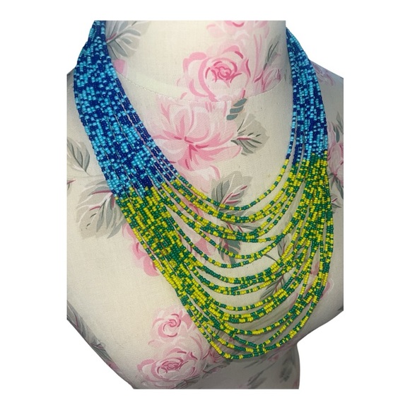 Vintage Colorful Layered Beaded Necklace - Picture 2 of 7